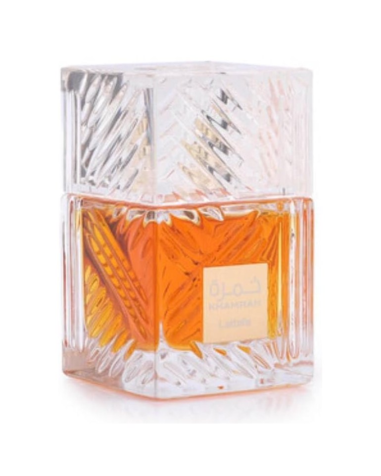 Lattafa Khamrah bottle, retailer product photograph